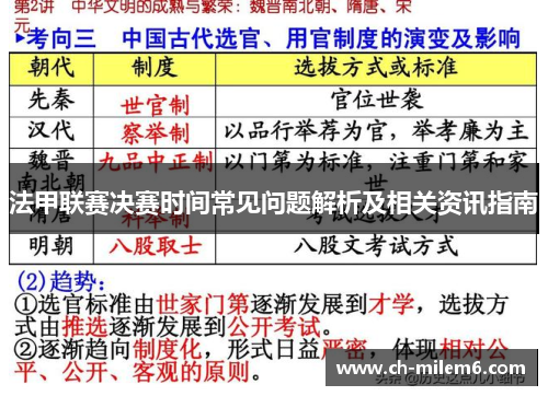 法甲联赛决赛时间常见问题解析及相关资讯指南